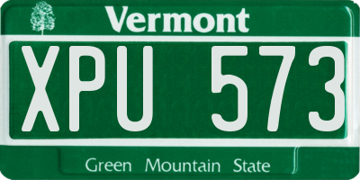 VT license plate XPU573