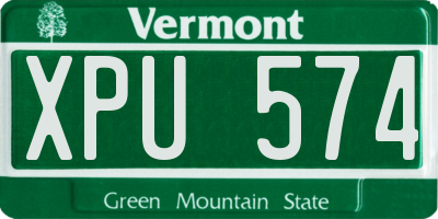 VT license plate XPU574