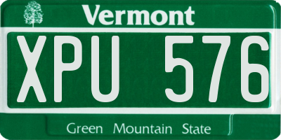 VT license plate XPU576
