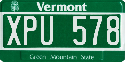 VT license plate XPU578