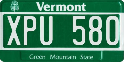 VT license plate XPU580