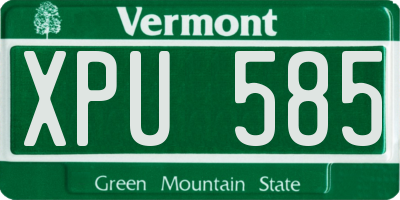 VT license plate XPU585