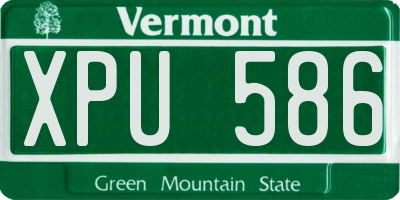 VT license plate XPU586