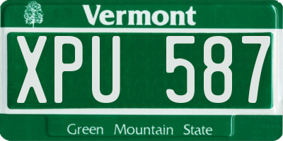 VT license plate XPU587