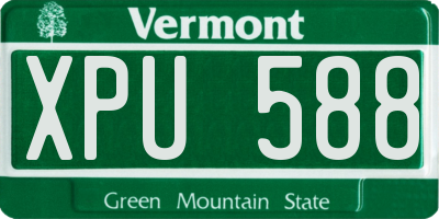 VT license plate XPU588