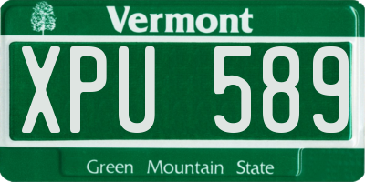 VT license plate XPU589