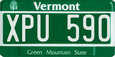 VT license plate XPU590