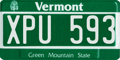 VT license plate XPU593