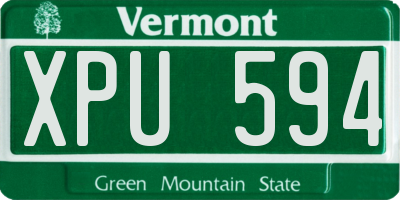 VT license plate XPU594