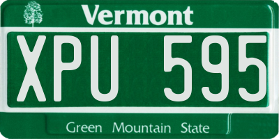 VT license plate XPU595