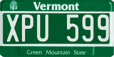 VT license plate XPU599
