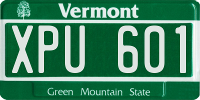 VT license plate XPU601
