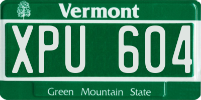 VT license plate XPU604