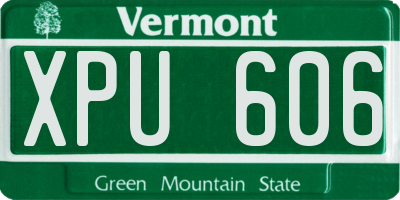 VT license plate XPU606