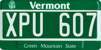 VT license plate XPU607