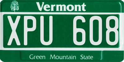 VT license plate XPU608