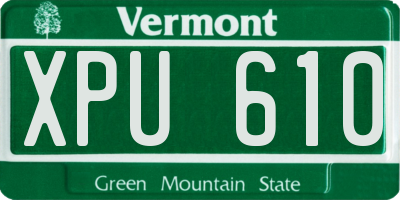 VT license plate XPU610