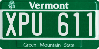 VT license plate XPU611