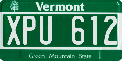 VT license plate XPU612