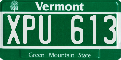 VT license plate XPU613