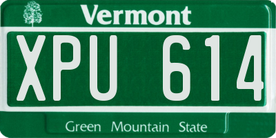 VT license plate XPU614