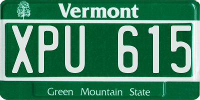 VT license plate XPU615