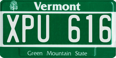 VT license plate XPU616