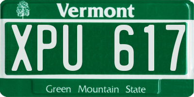 VT license plate XPU617