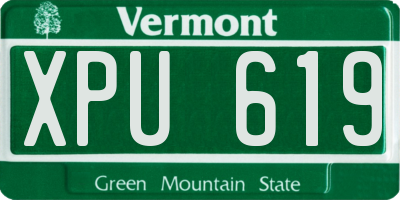 VT license plate XPU619