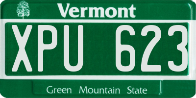 VT license plate XPU623