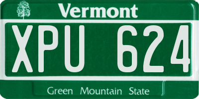 VT license plate XPU624