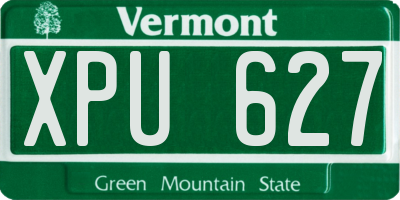 VT license plate XPU627