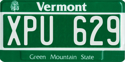 VT license plate XPU629