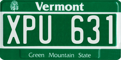 VT license plate XPU631