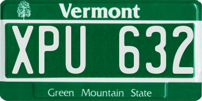 VT license plate XPU632
