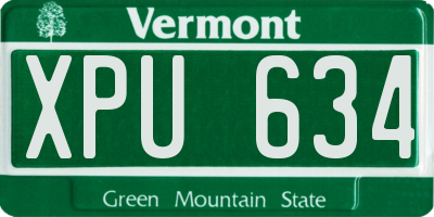 VT license plate XPU634