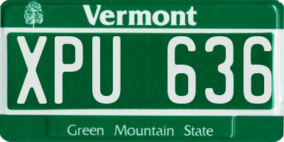 VT license plate XPU636