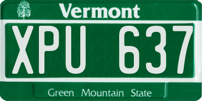 VT license plate XPU637