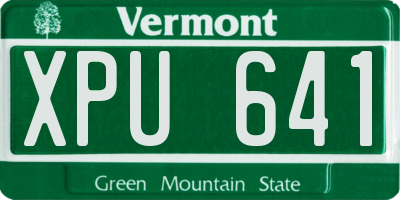 VT license plate XPU641