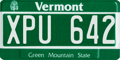 VT license plate XPU642