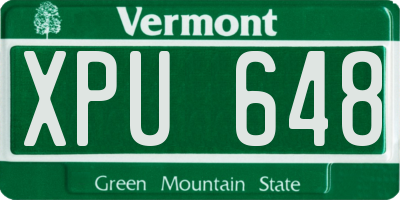 VT license plate XPU648