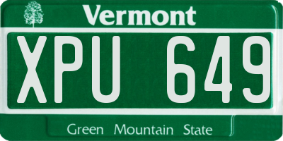 VT license plate XPU649