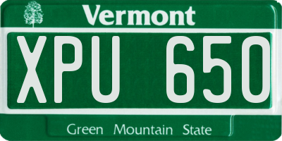 VT license plate XPU650