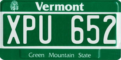 VT license plate XPU652