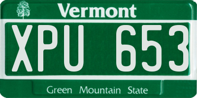 VT license plate XPU653