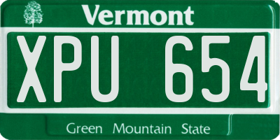 VT license plate XPU654