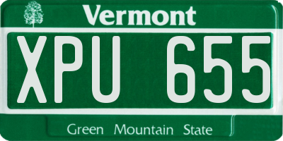 VT license plate XPU655