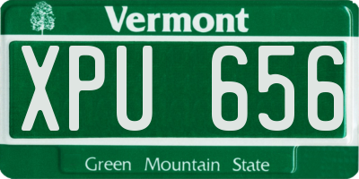 VT license plate XPU656