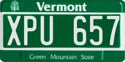 VT license plate XPU657