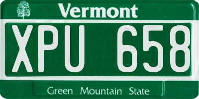 VT license plate XPU658